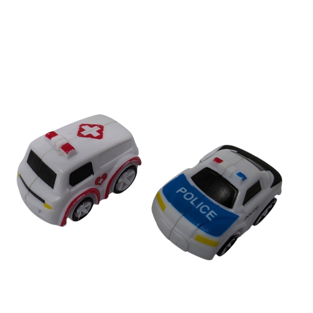 Police Car Rescue Ambulace Roller Vehicles Set of 2